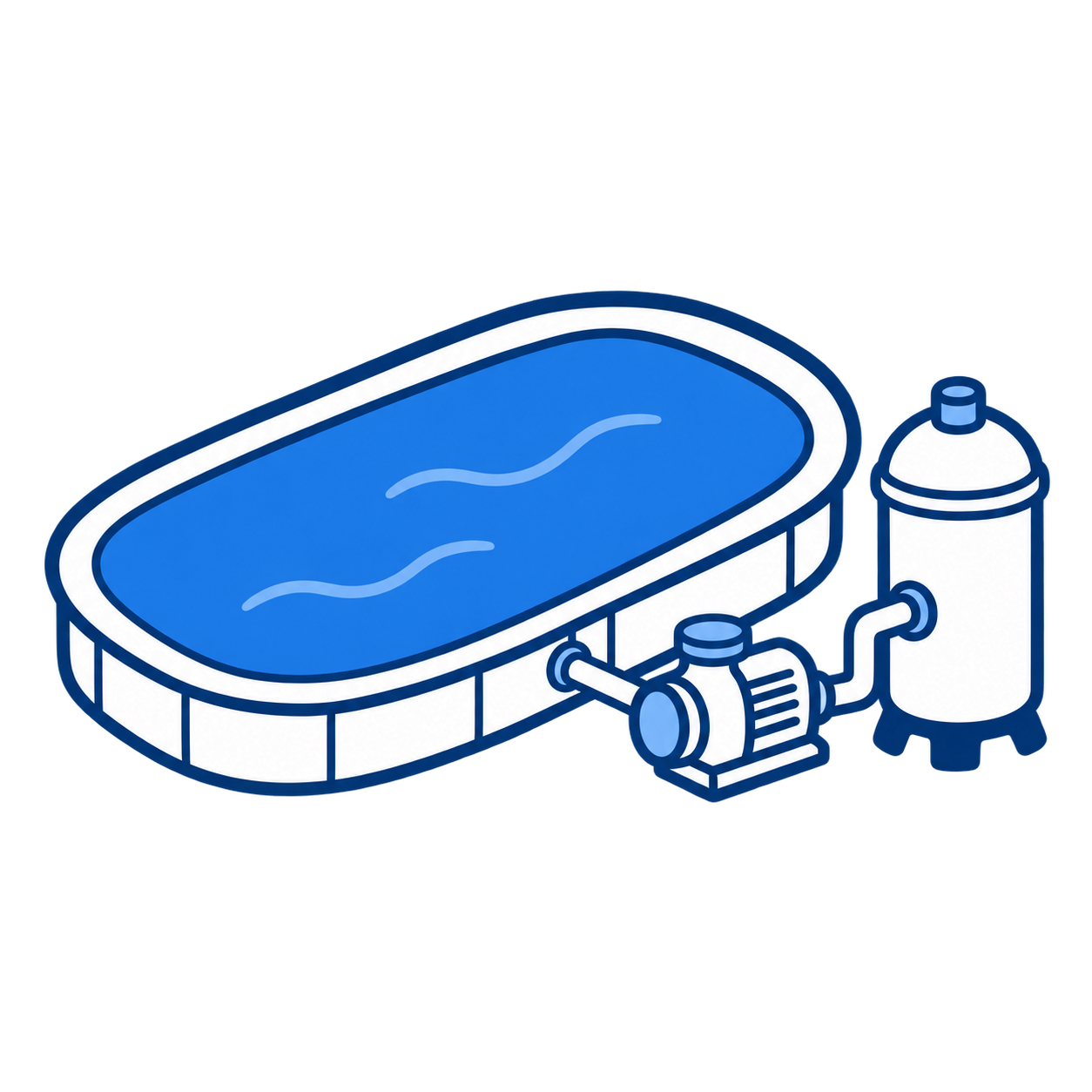Illustrated pool and equipment pad