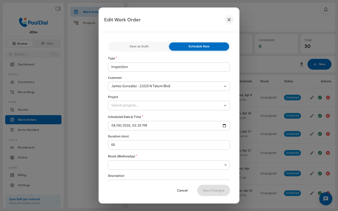 Job detail with one-click invoicing