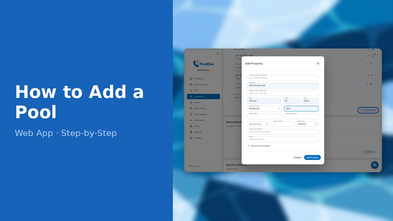 How to Add a Pool (Web)