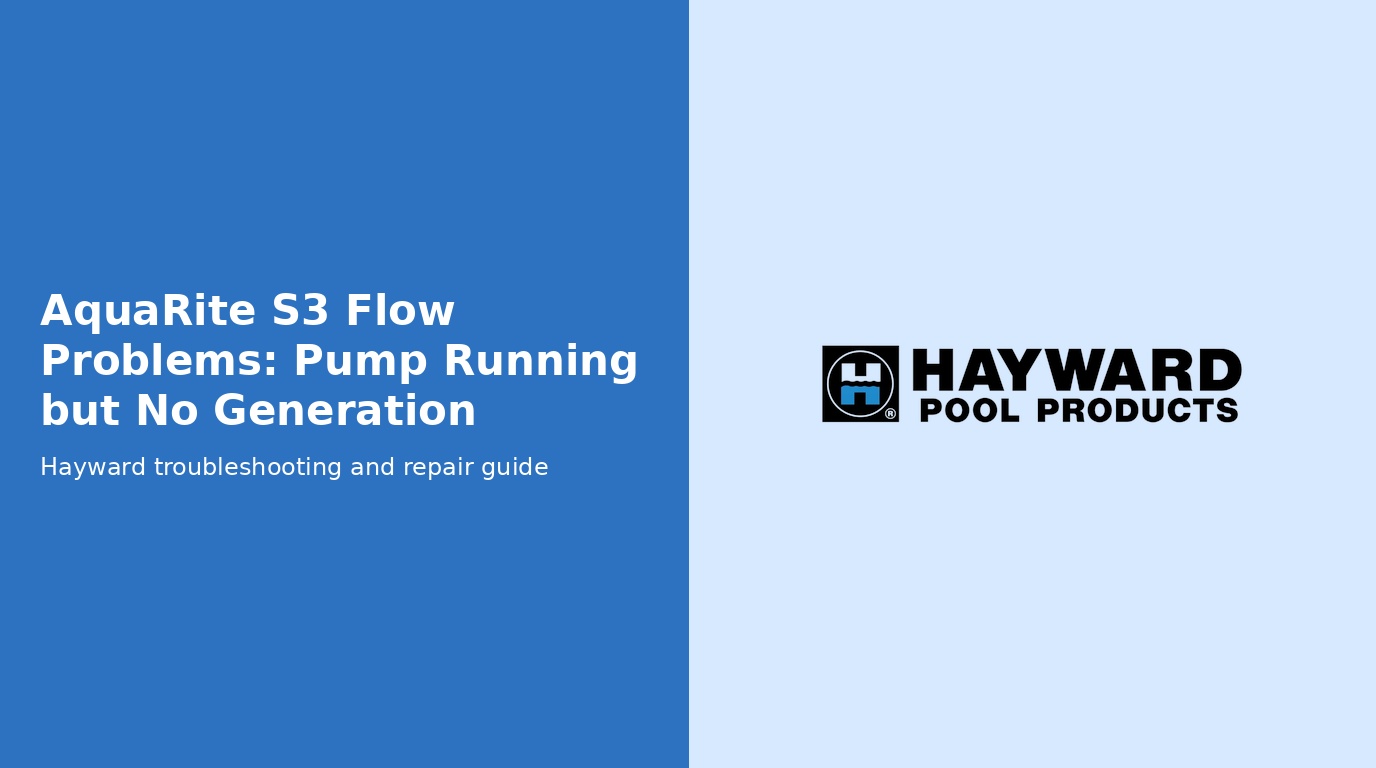 Aquarite S3 Flow Switch No Flow