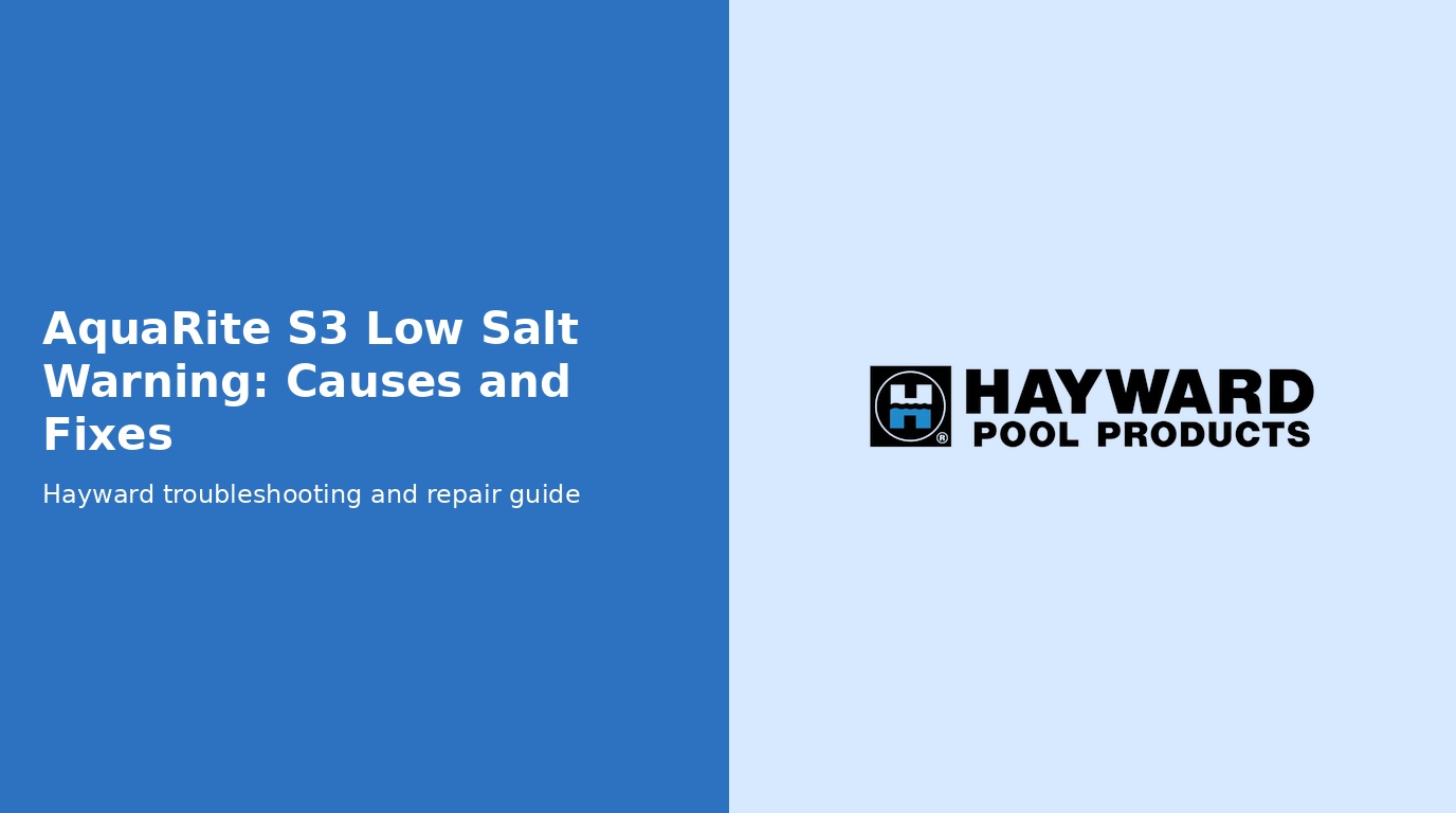 Aquarite S3 Low Salt Warning
