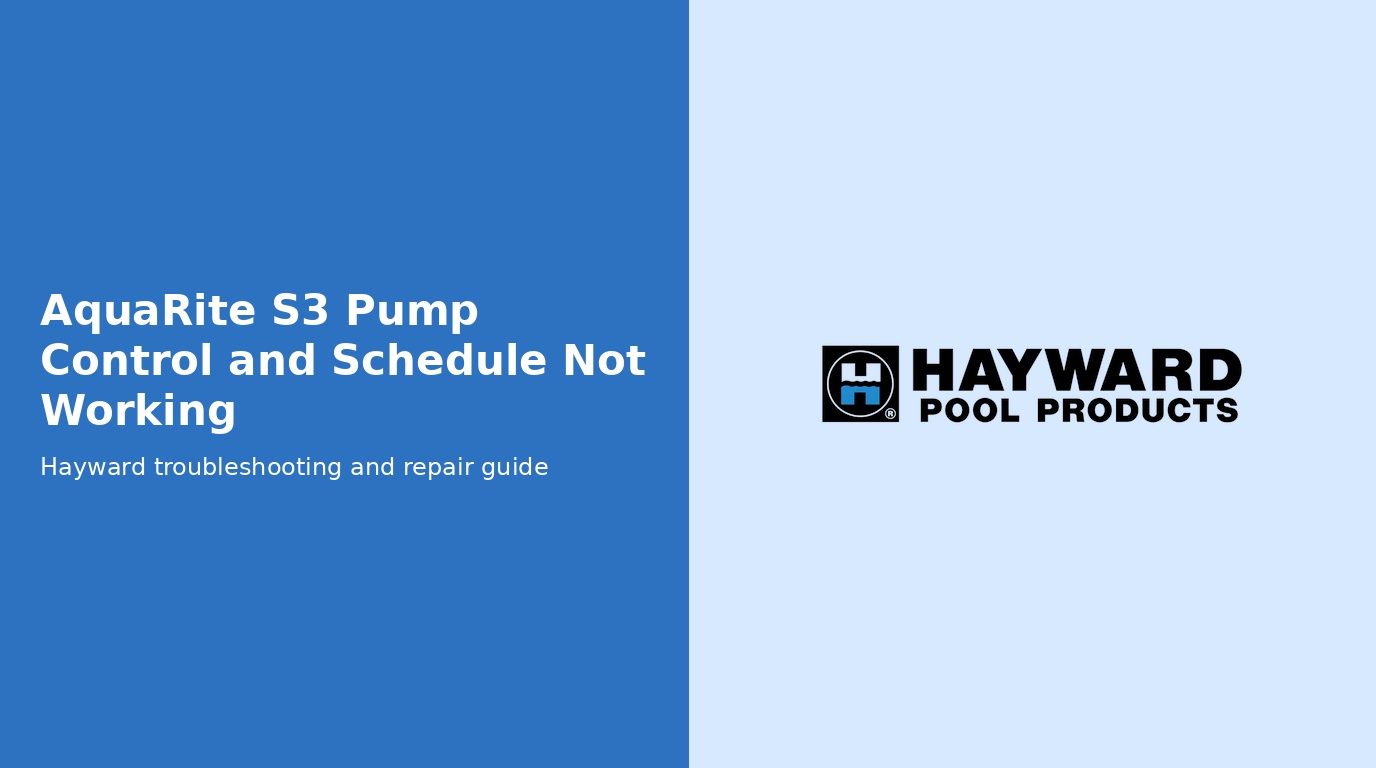 Aquarite S3 Pump Control Schedule Not Running