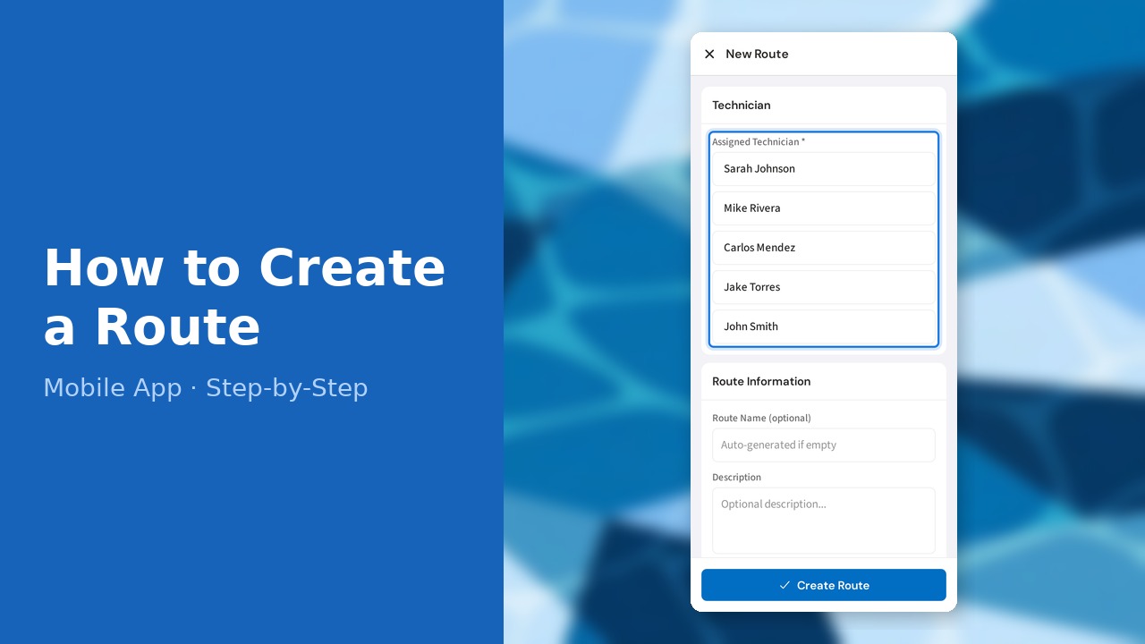 How to Create a Route (Mobile App)