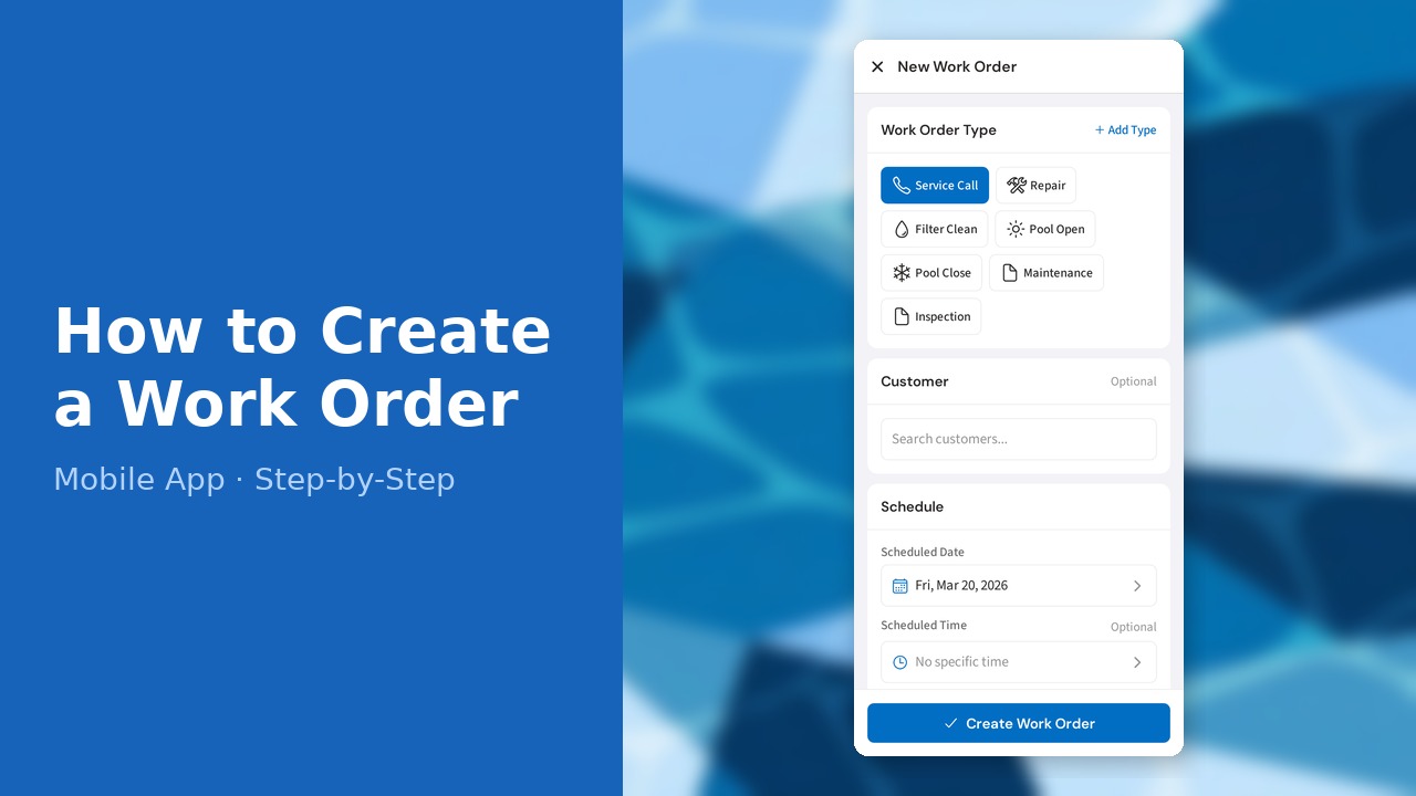 How to Create a Work Order (Mobile)