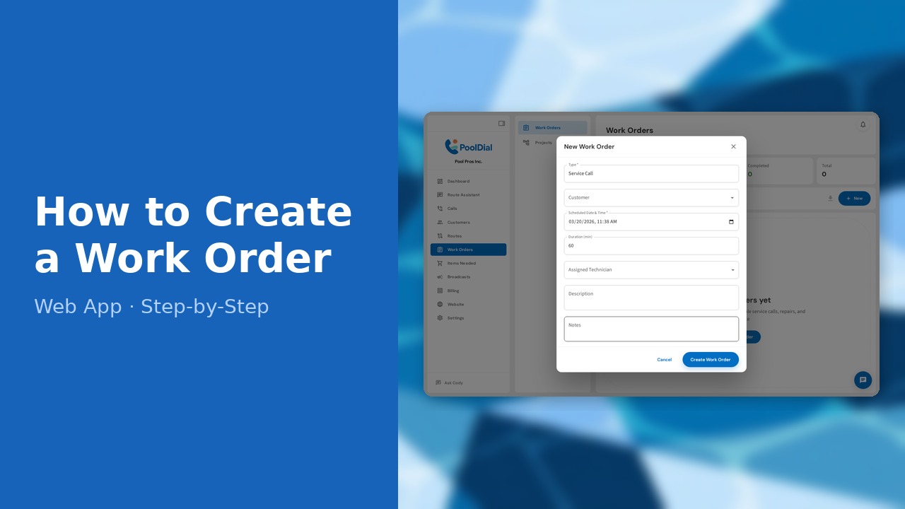 How to Create a Work Order (Web)