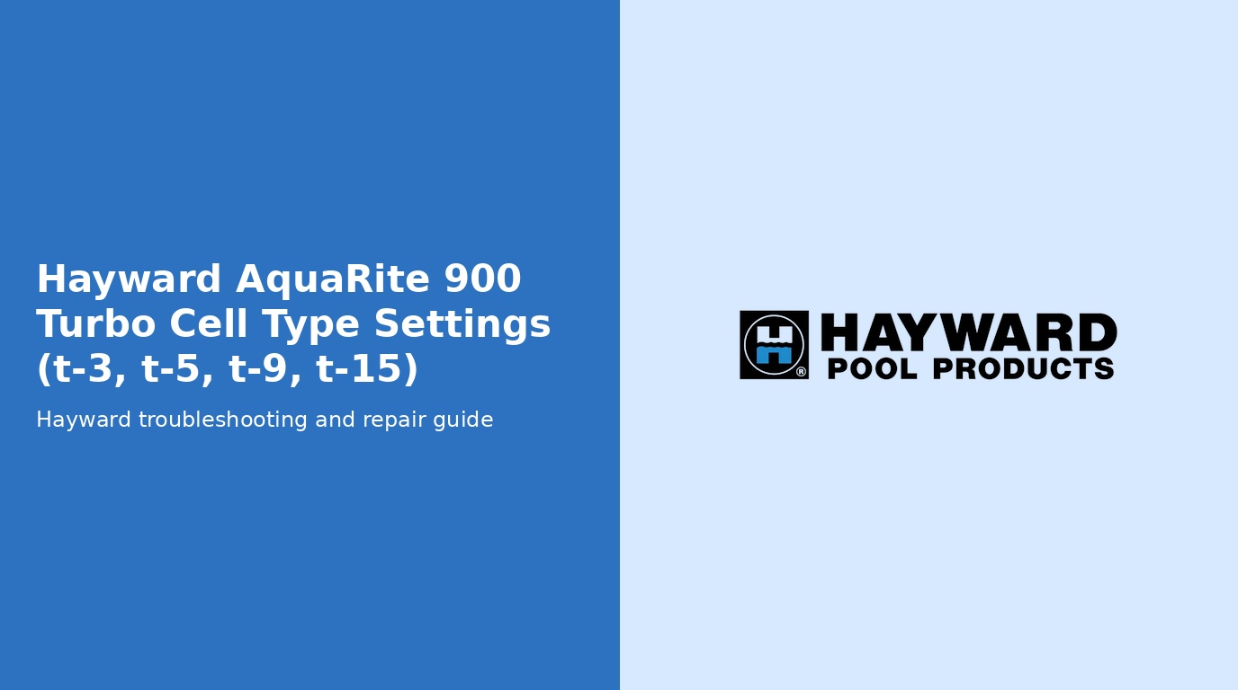 Hayward Aquarite 900 Turbo Cell Type Settings