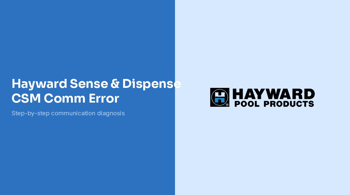 Hayward Sense and Dispense CSM Comm Error