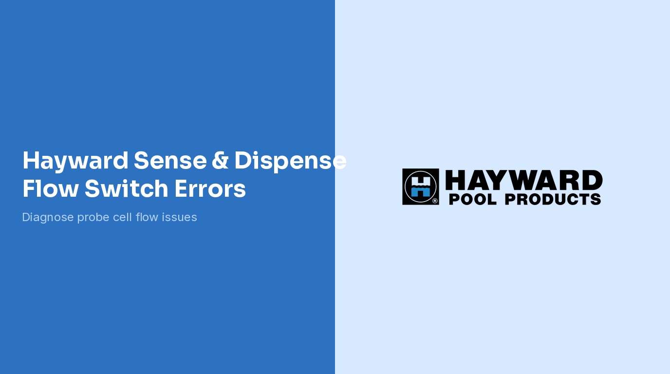 Hayward Sense and Dispense Flow Switch Errors