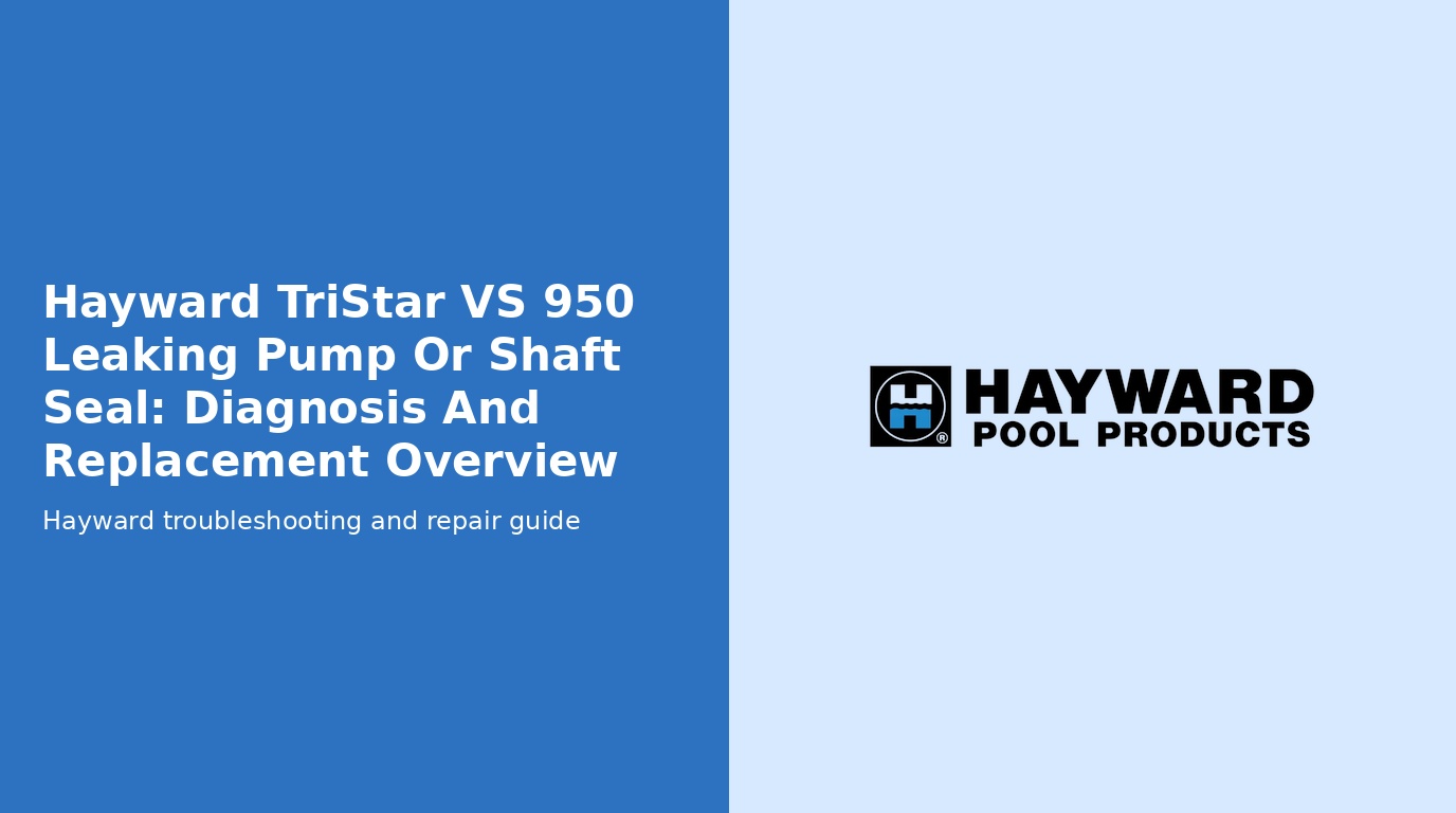 Hayward Tristar Vs 950 Leaking Pump Shaft Seal