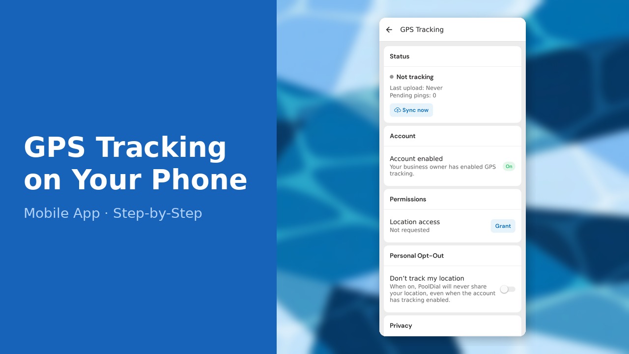 GPS Tracking on the PoolDial Mobile App