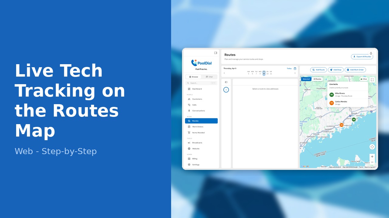 How to See Live Techs on the Routes Map