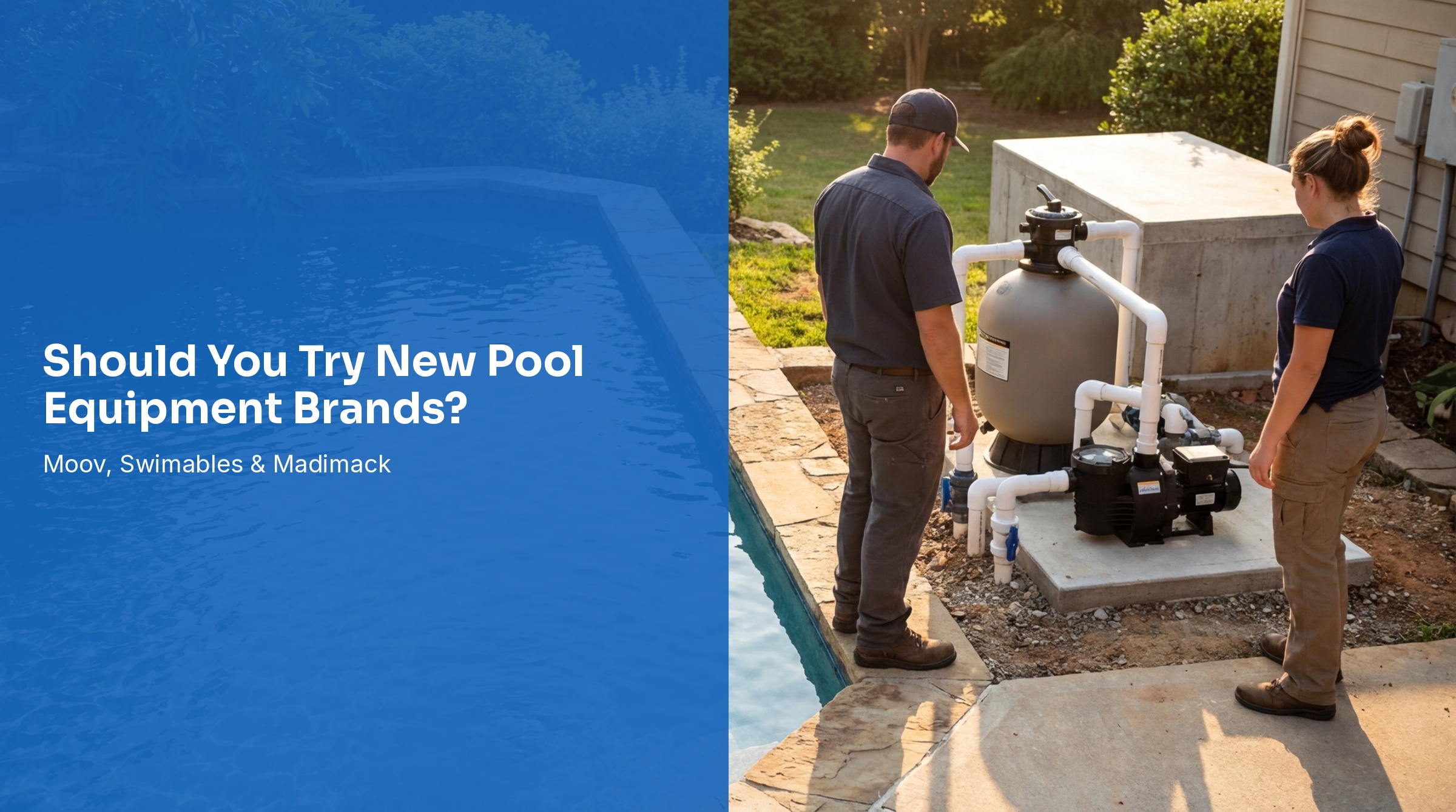Pool equipment pad with pump and filter