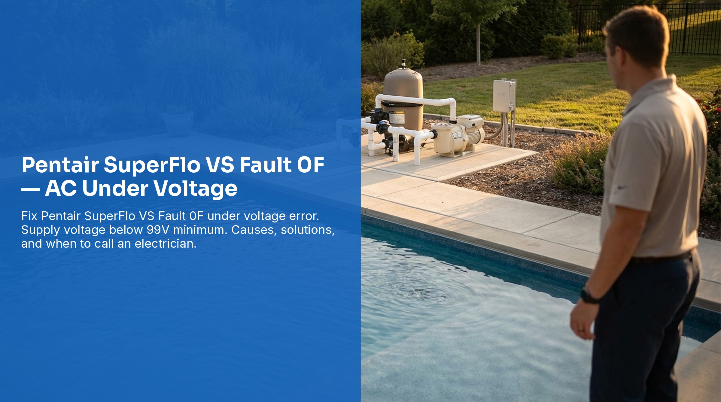 Pentair SuperFlo VS Fault 0F — AC Under Voltage