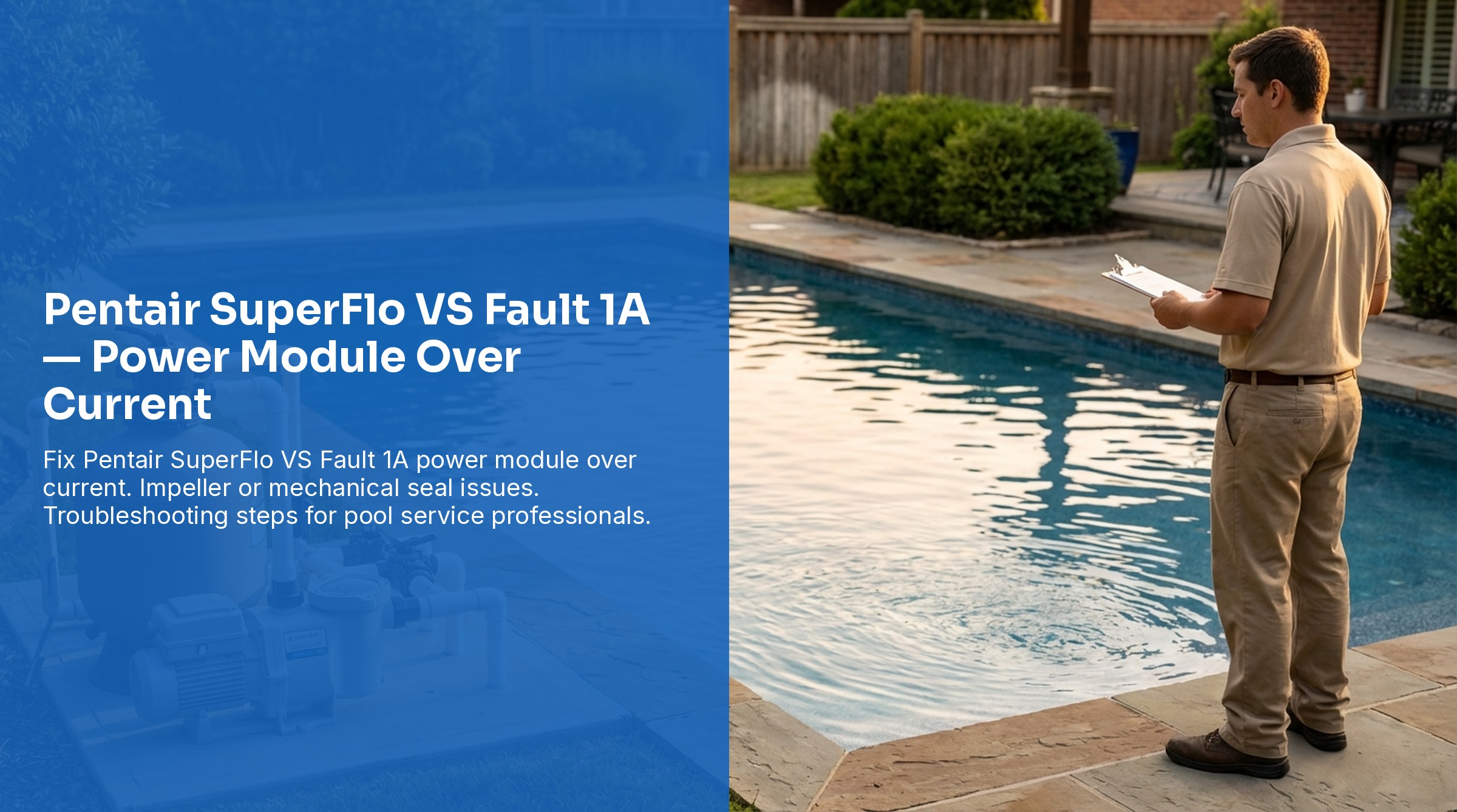 Pentair SuperFlo VS Fault 1A — Power Module Over Current