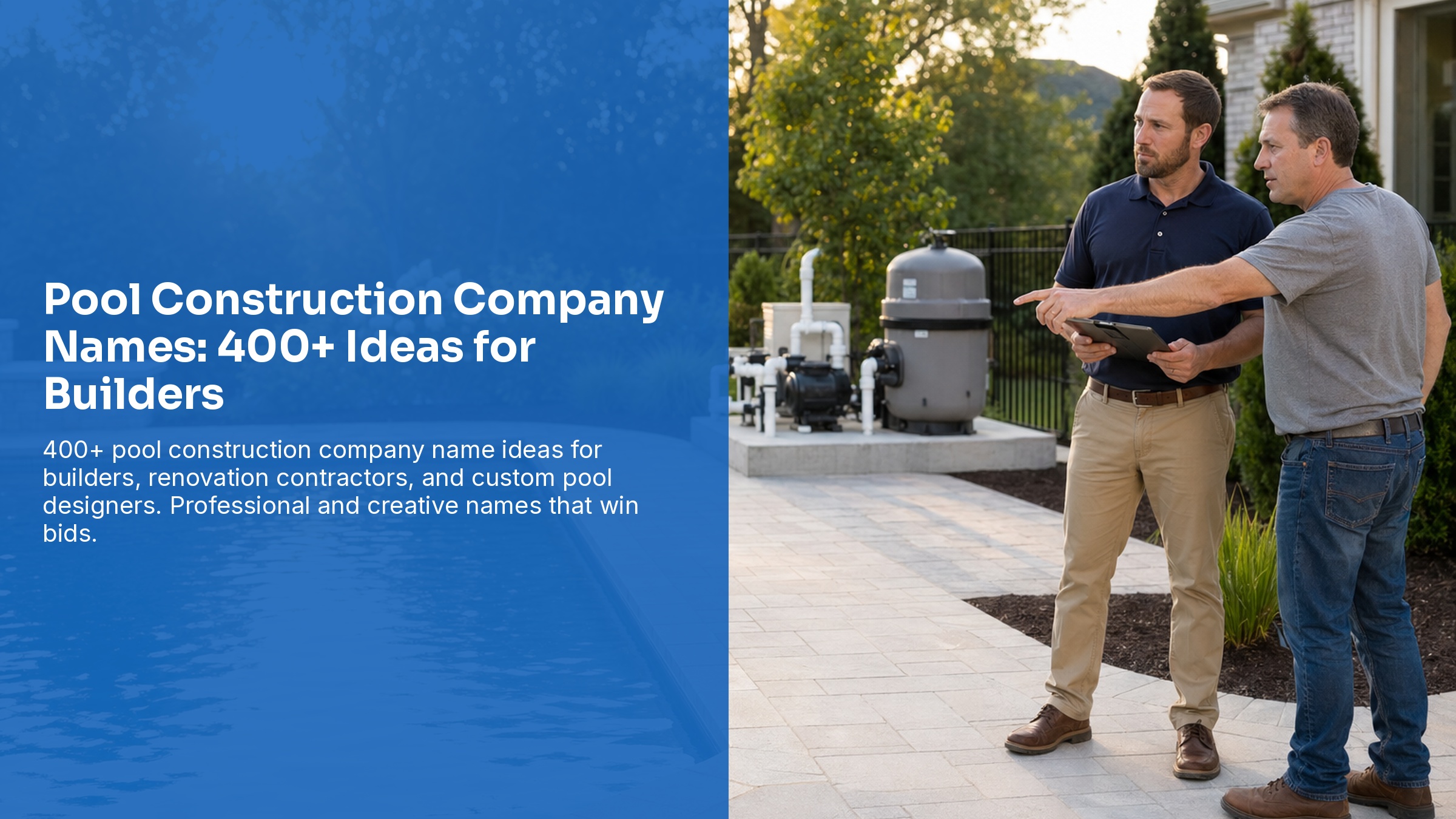 Pool Construction Company Names: 400+ Ideas for Builders
