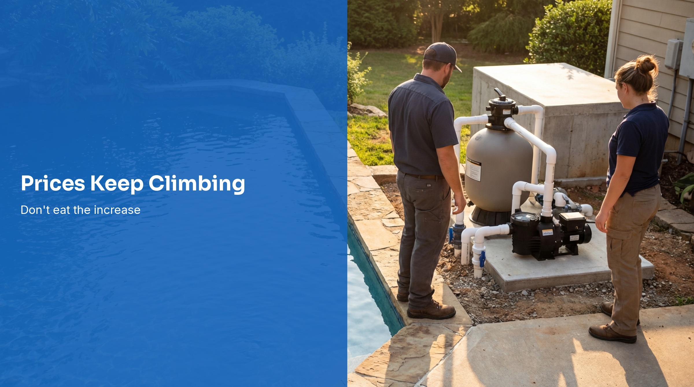 Pool equipment on a service pad