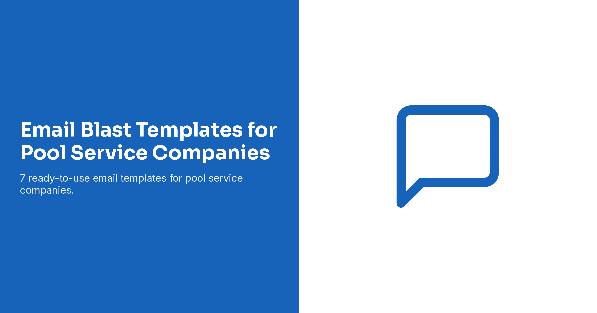 Email Blast Templates for Pool Service Companies