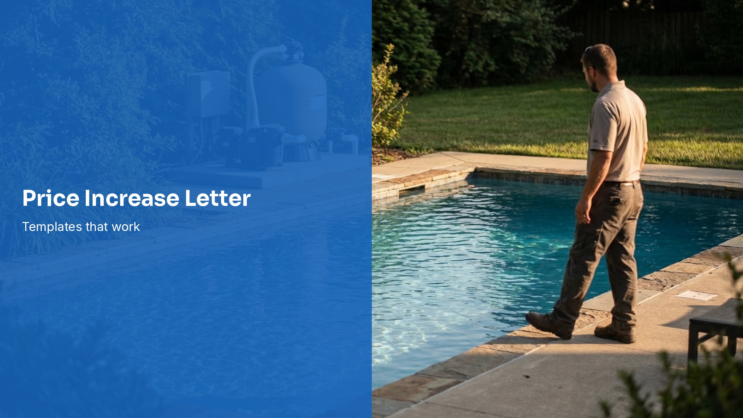 Pool service owner writing a customer rate increase email