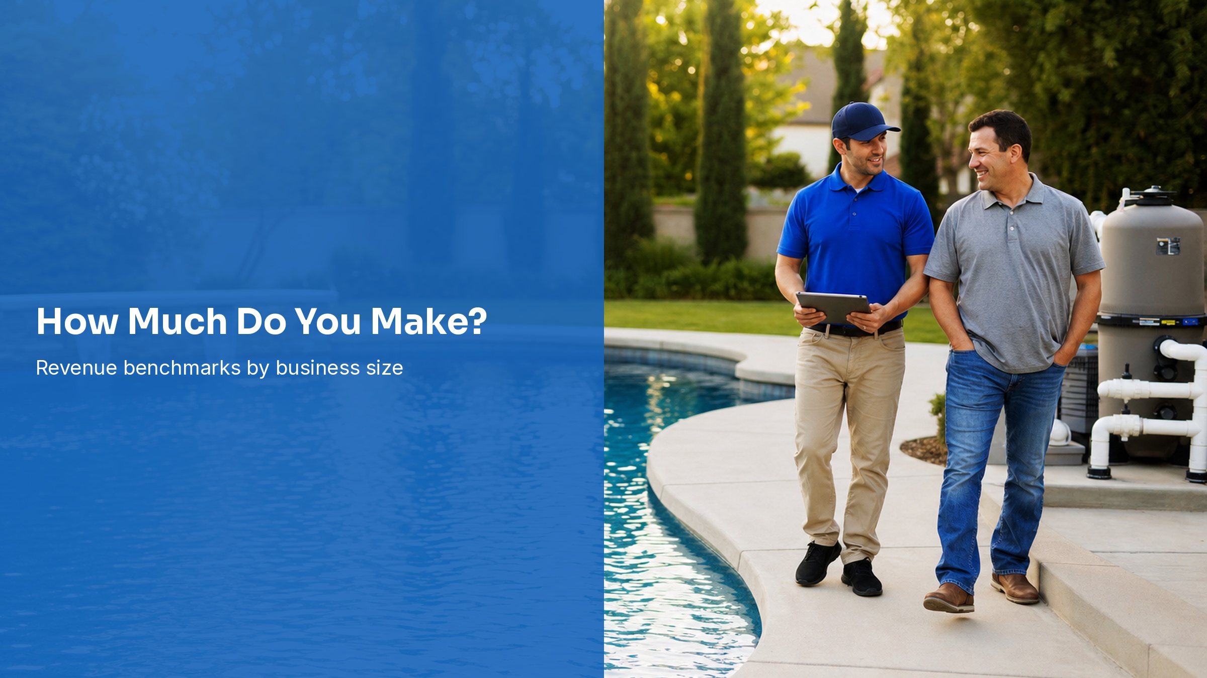 Pool service revenue benchmarks by business size with data charts
