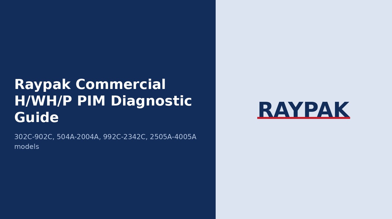 Raypak Commercial H/WH/P PIM Diagnostic Guide