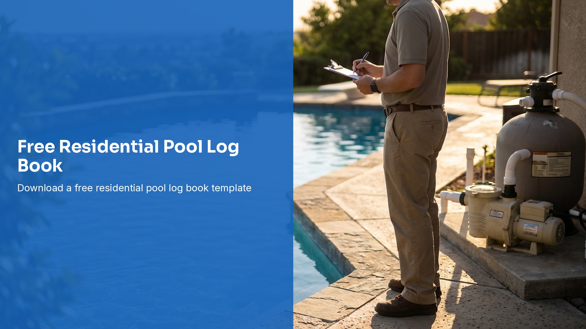 Free Residential Pool Log Book Download | Weekly Pool Care Tracker