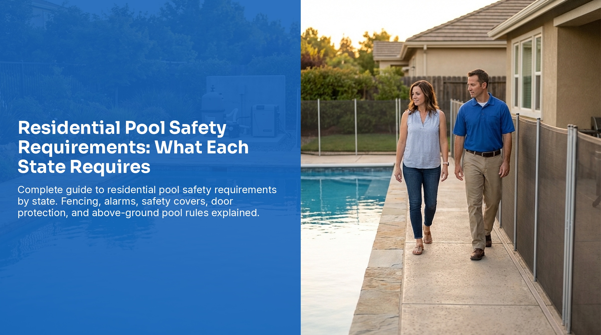 Residential pool safety requirements - fencing, alarms, and safety covers