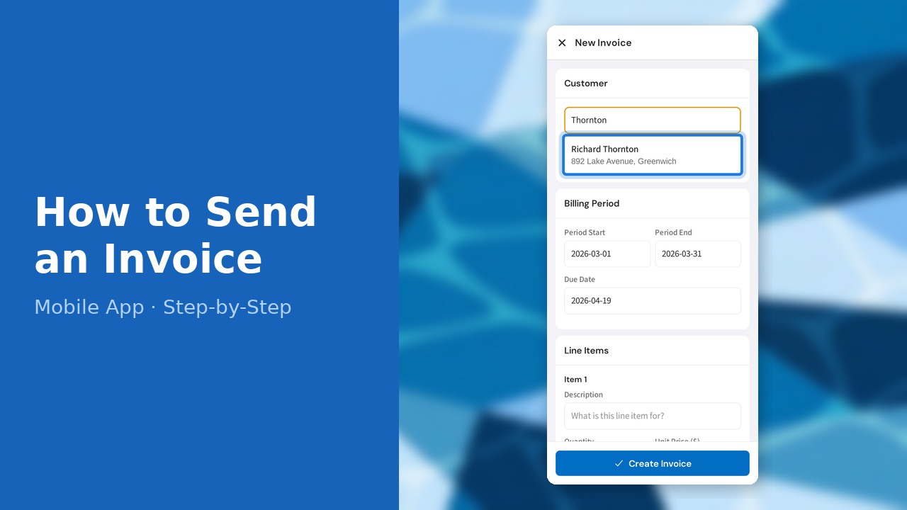 How to Send an Invoice (Mobile App)
