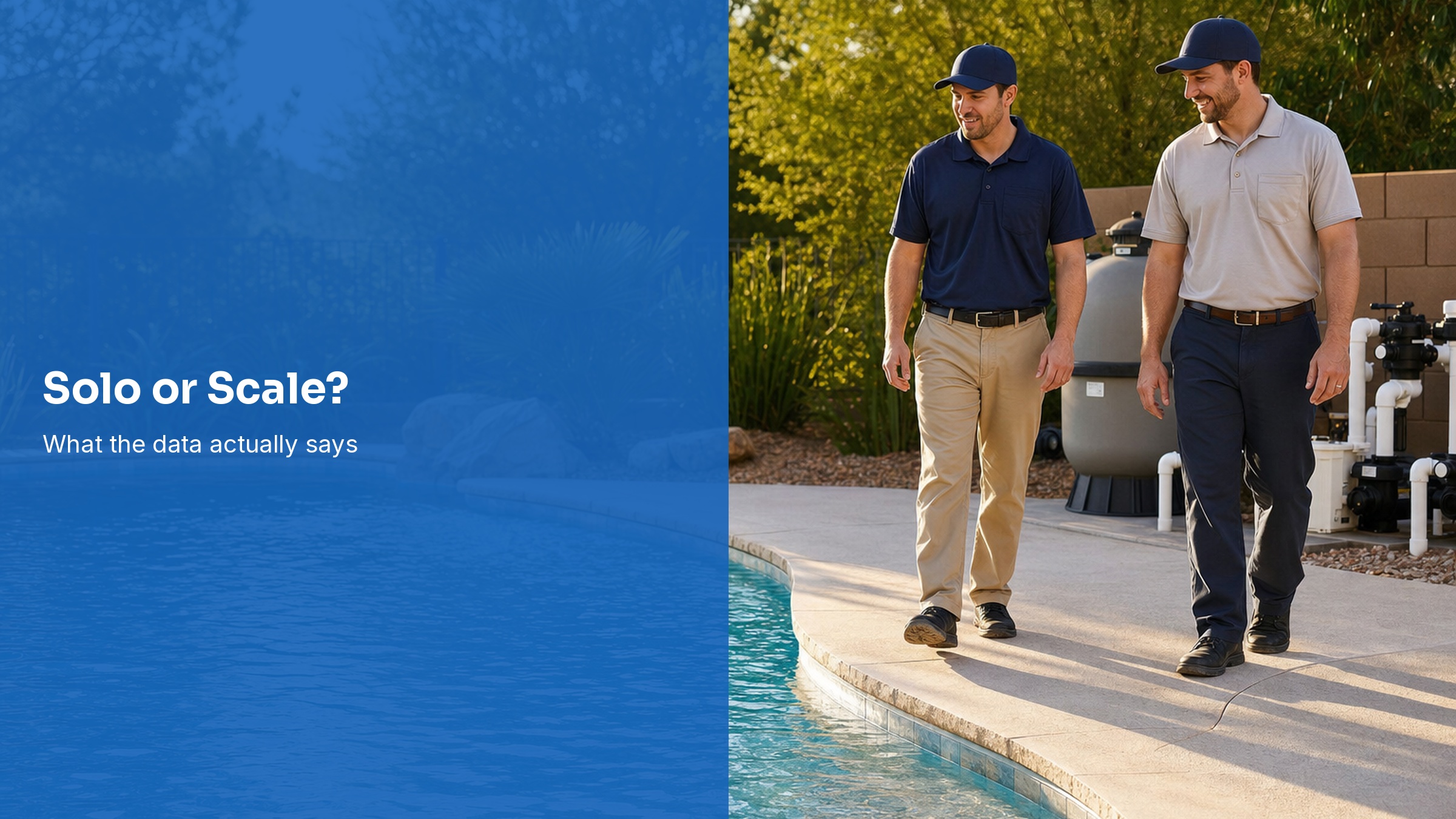 Solo vs team pool service business economics comparison with data charts