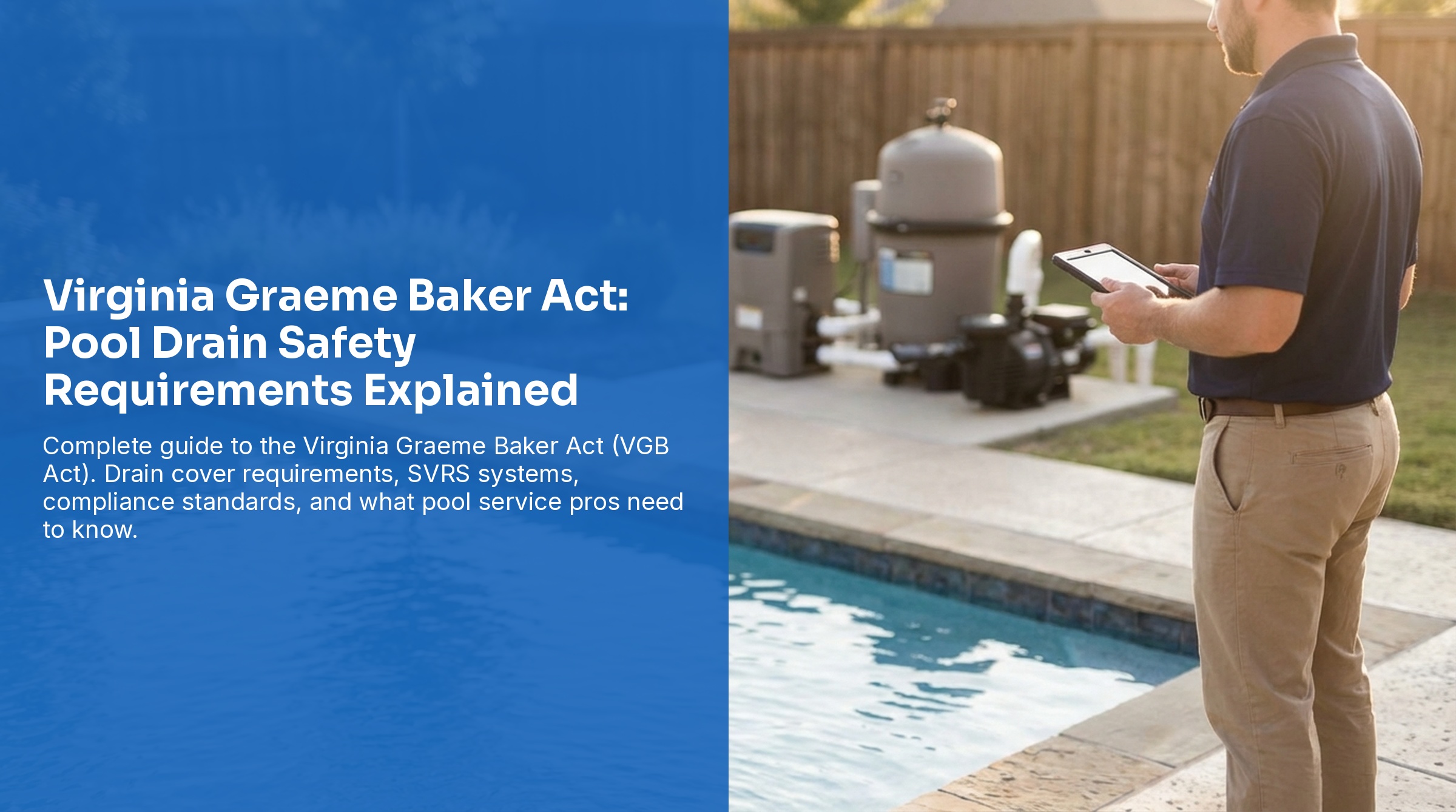 Pool drain safety - VGB Act compliance requirements