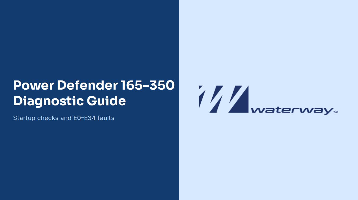 Waterway Power Defender Diagnostic Guide