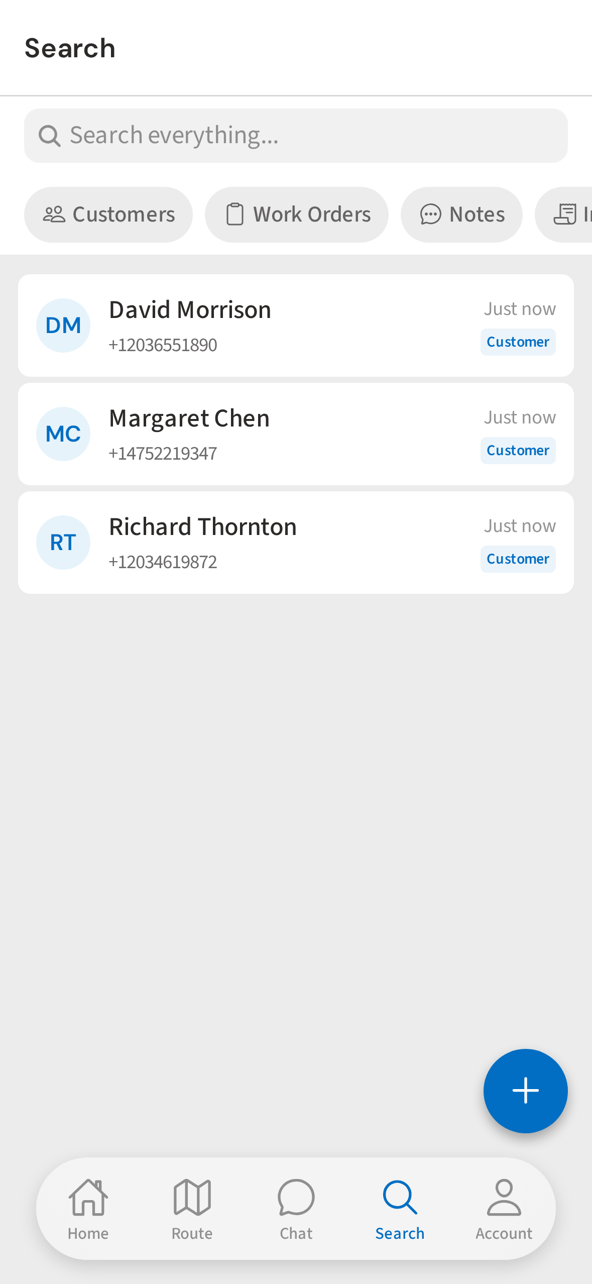 Tap the Search tab