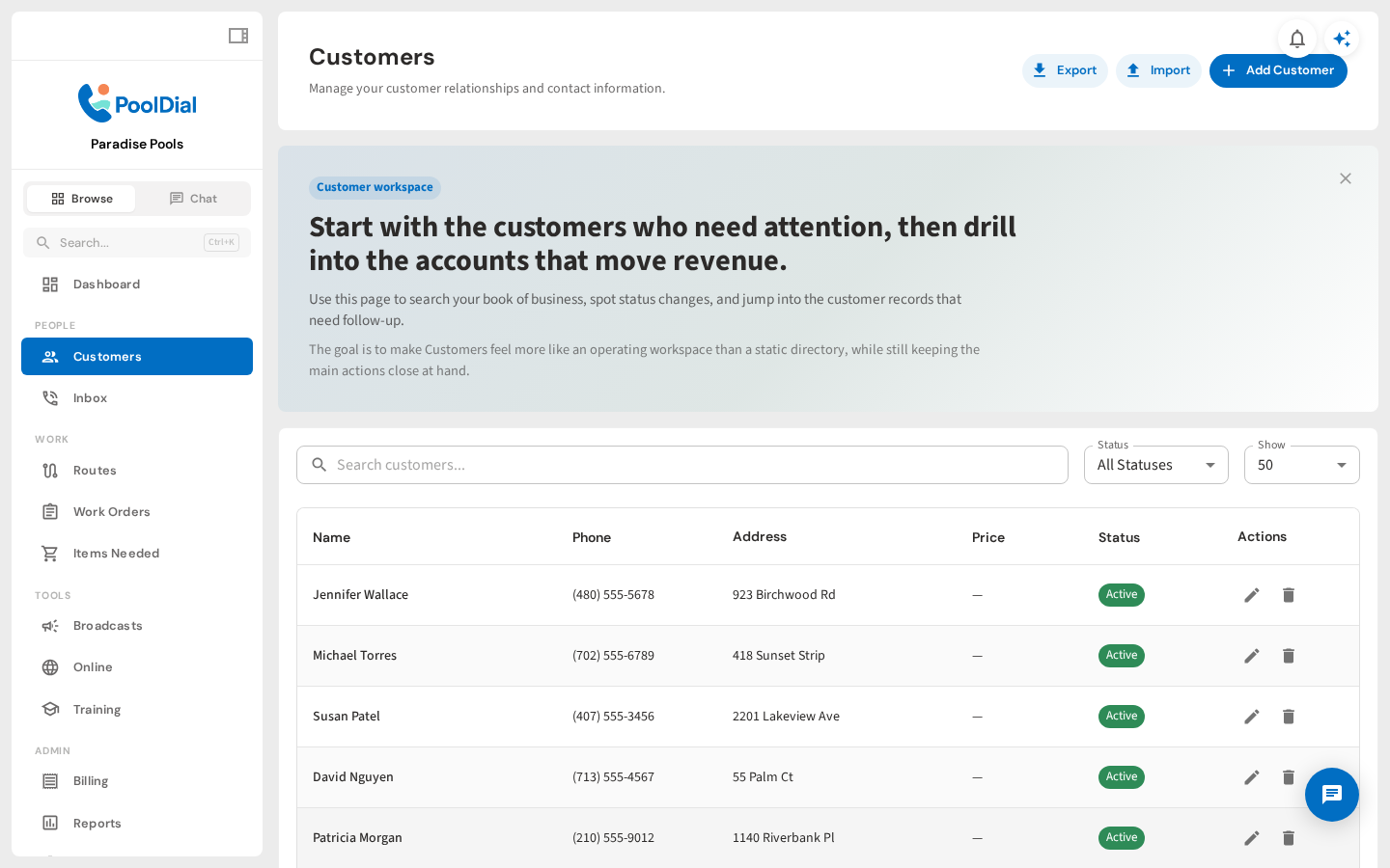 Go to a customer