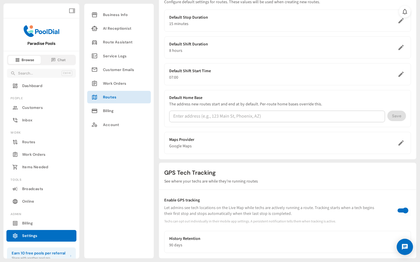 GPS tracking is enabled