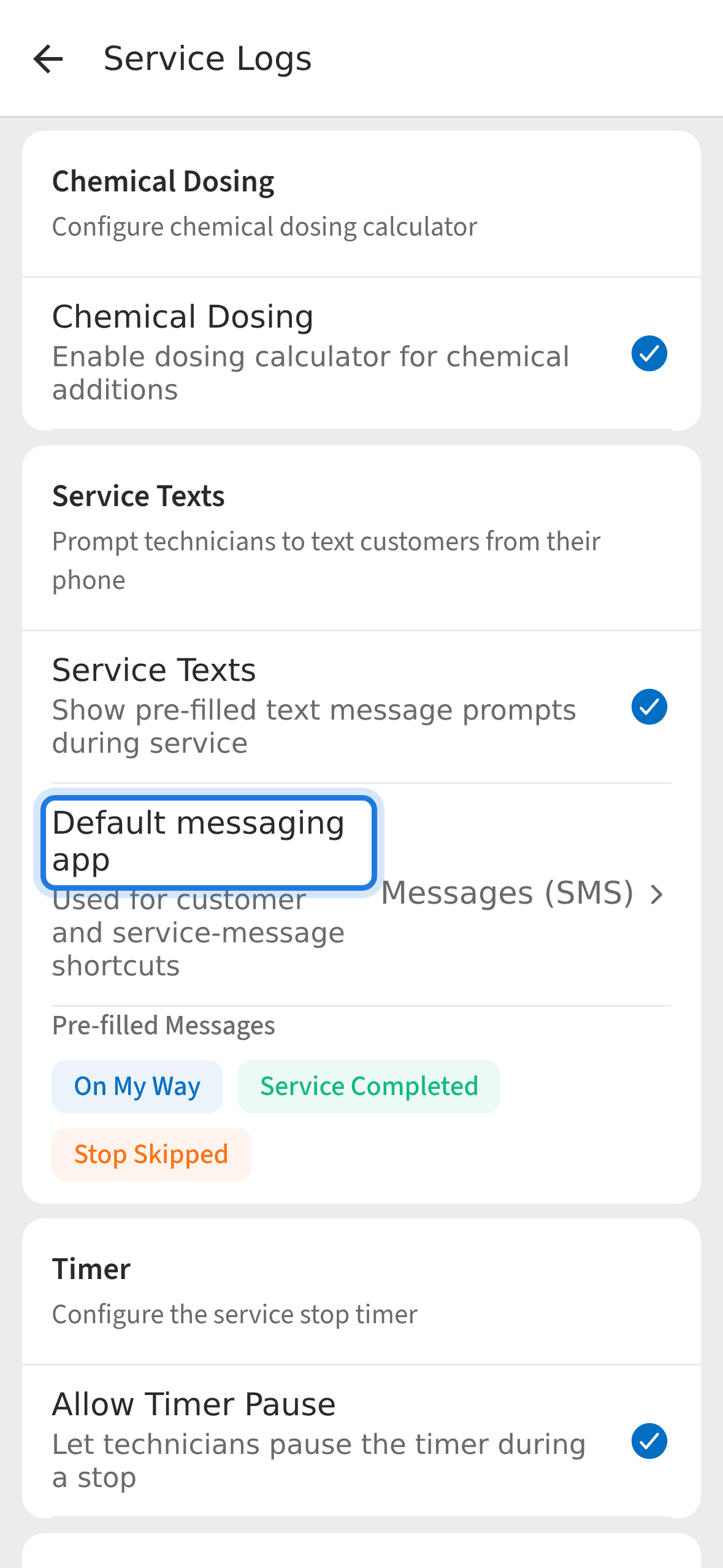 Change the default messaging app