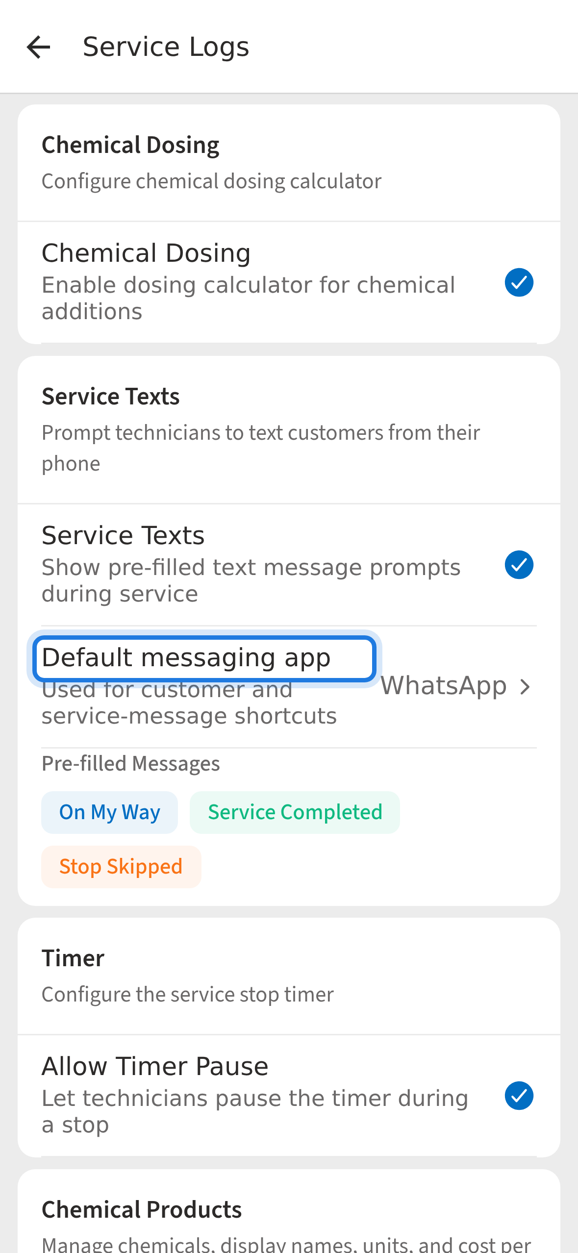 Confirm WhatsApp is selected