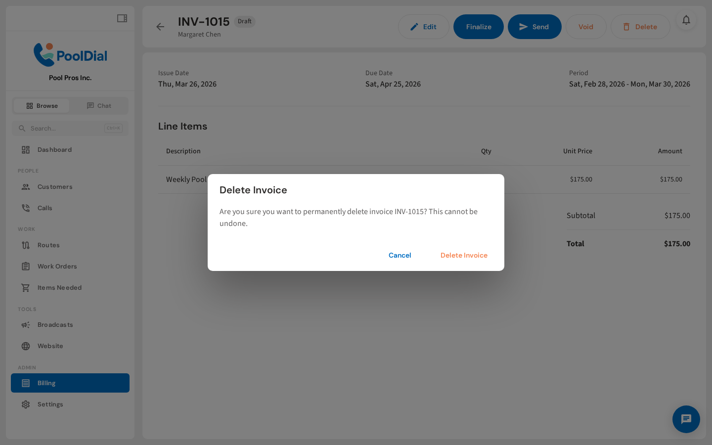 Confirm the deletion