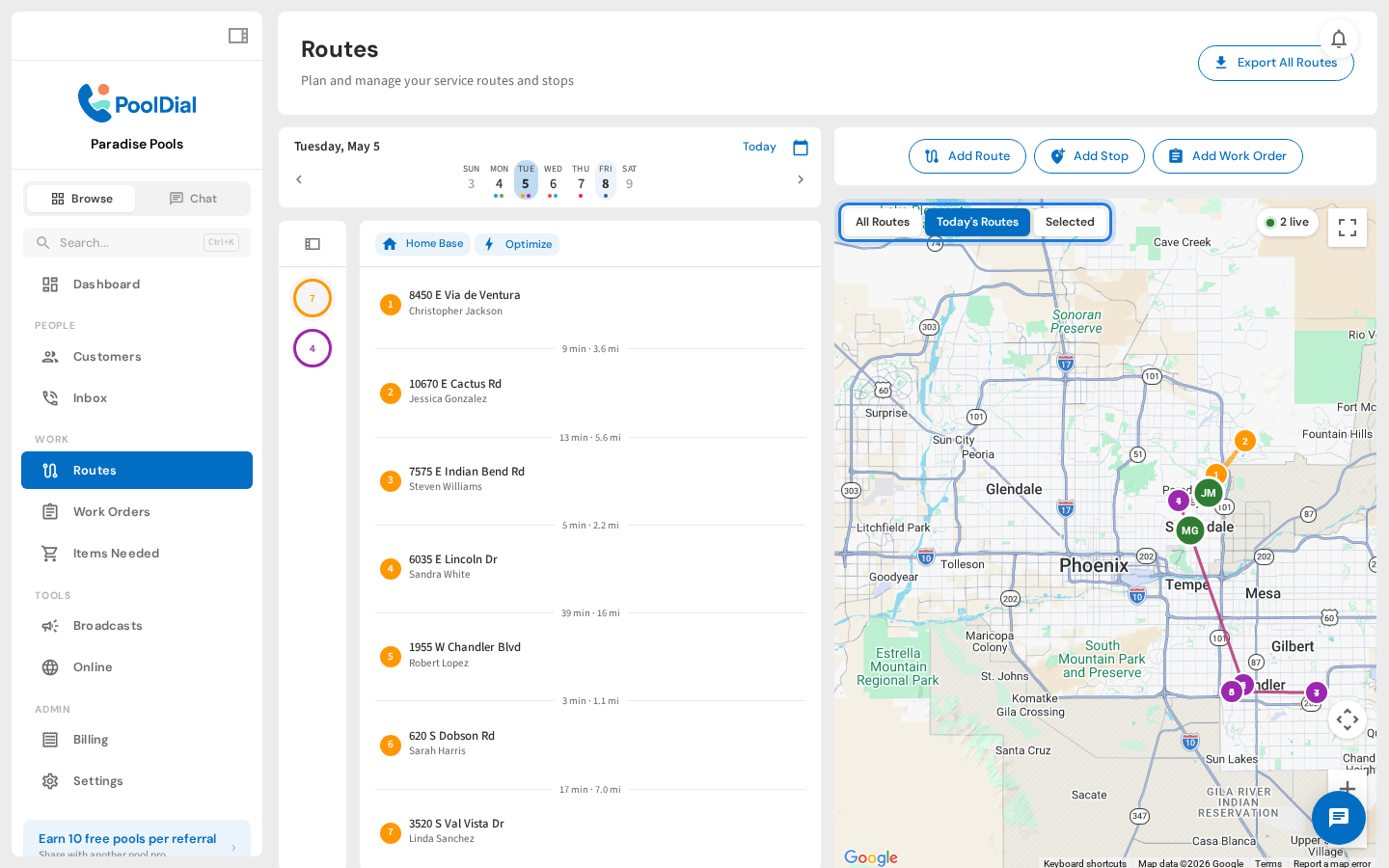 Map view toggle buttons