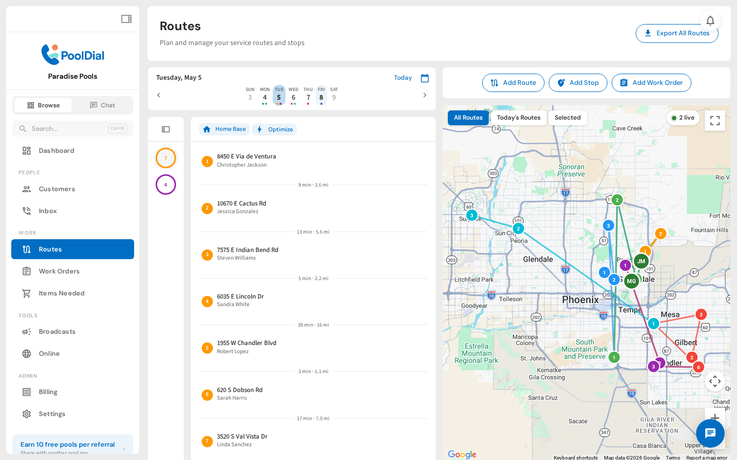 All Routes view