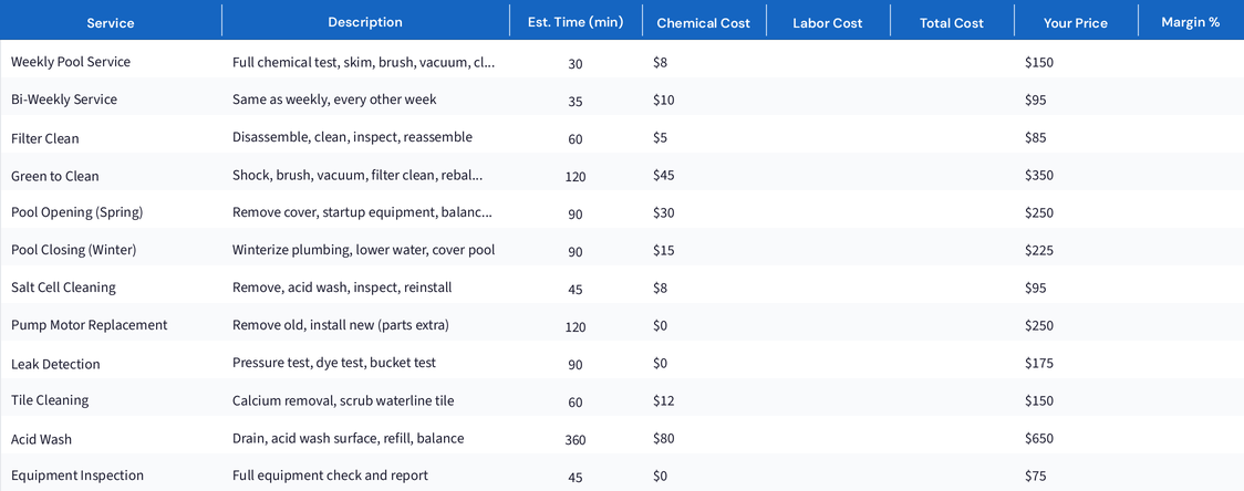 Service Pricing Calculator preview