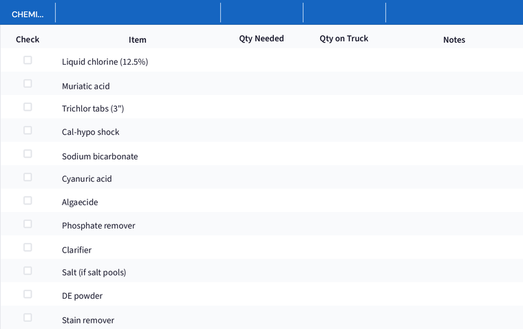 Truck Inventory Checklist preview